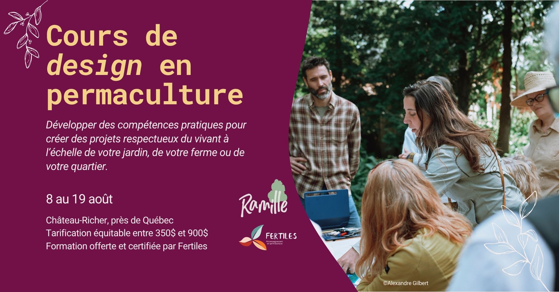 Visuel du PDC Permaculture d'août 2026 chez Ramille